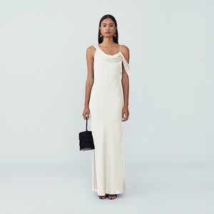 Fame and Partners Satin Ivory Gown